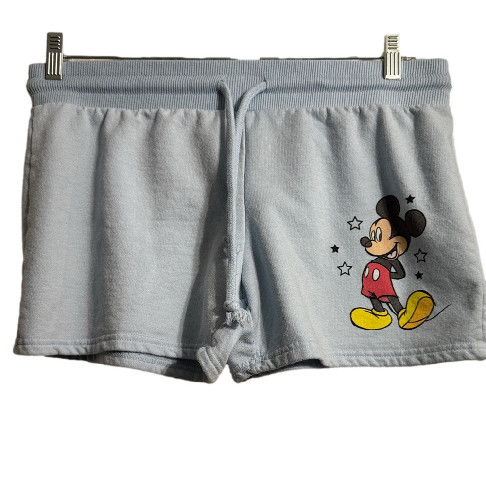 Disney Light Blue Mickey Mouse Women's Shorts - Picture 1 of 6